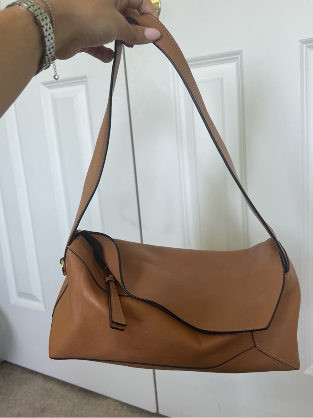 Loewe Calfskin Puzzle Hobo in Gold - Picture 3 of 10